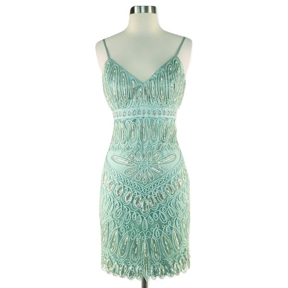 Sue Wong Dresses & Skirts - Sue Wong Nocturne Seafoam Silver Sequin Bead Dress